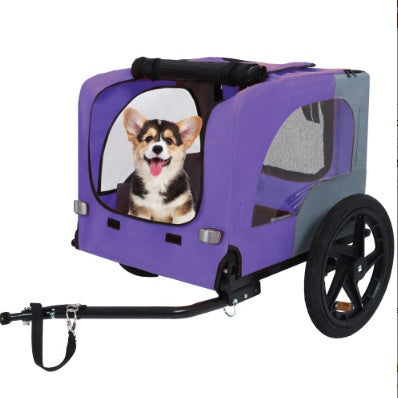 Utdoor Heavy Duty Collapsible Pet Bike Trailer With 16-Inch All Terrain Wheels & Universal Hitch Foldable Dog Cargo Carrier Cart For Bicycles