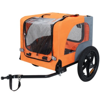 Utdoor Heavy Duty Collapsible Pet Bike Trailer With 16-Inch All Terrain Wheels & Universal Hitch   Foldable Dog Cargo Carrier Cart For Bicycles