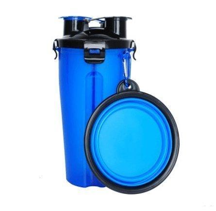 2 In 1Pet Water Bottle Dispenser Travel Portable Dog Cat Drinking Silicone Bowl