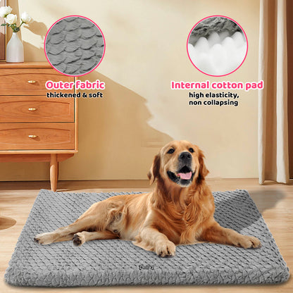 Premium Plush Dog Bed With Removable Washable Cover - All-Season Anti-Slip Pet Mat For Dogs & Cats, Indoor Outdoor Use In Crate, Kennel & Home - Ultra Soft Warmth For Year-Round Comfort
