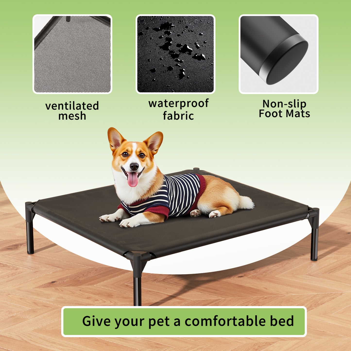 The Bi-material Pet Bed Is Of Your Choice,The Detachable Design Of The Oxford Cloth And Breathable Mesh Pet Bed Combines The Characteristics Of Breathable, Waterproof And Odorless To Create A Comforta