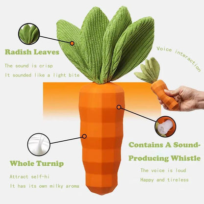 Rubber Carrot Dog Toy For Chewing Dogs, For Training And Cleaning, Durable Interactive Toy For Puppies And Medium-sized Dogs