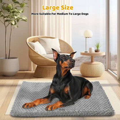 Premium Plush Dog Bed With Removable Washable Cover - All-Season Anti-Slip Pet Mat For Dogs & Cats, Indoor Outdoor Use In Crate, Kennel & Home - Ultra Soft Warmth For Year-Round Comfort