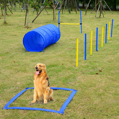 Portable Pet Agility Pet Training Set Dog Obstacle Exercise Adjustable Jump Ring High Jumper w/ Carry Bag
