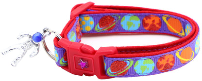 Planets on Purple Cat Collar