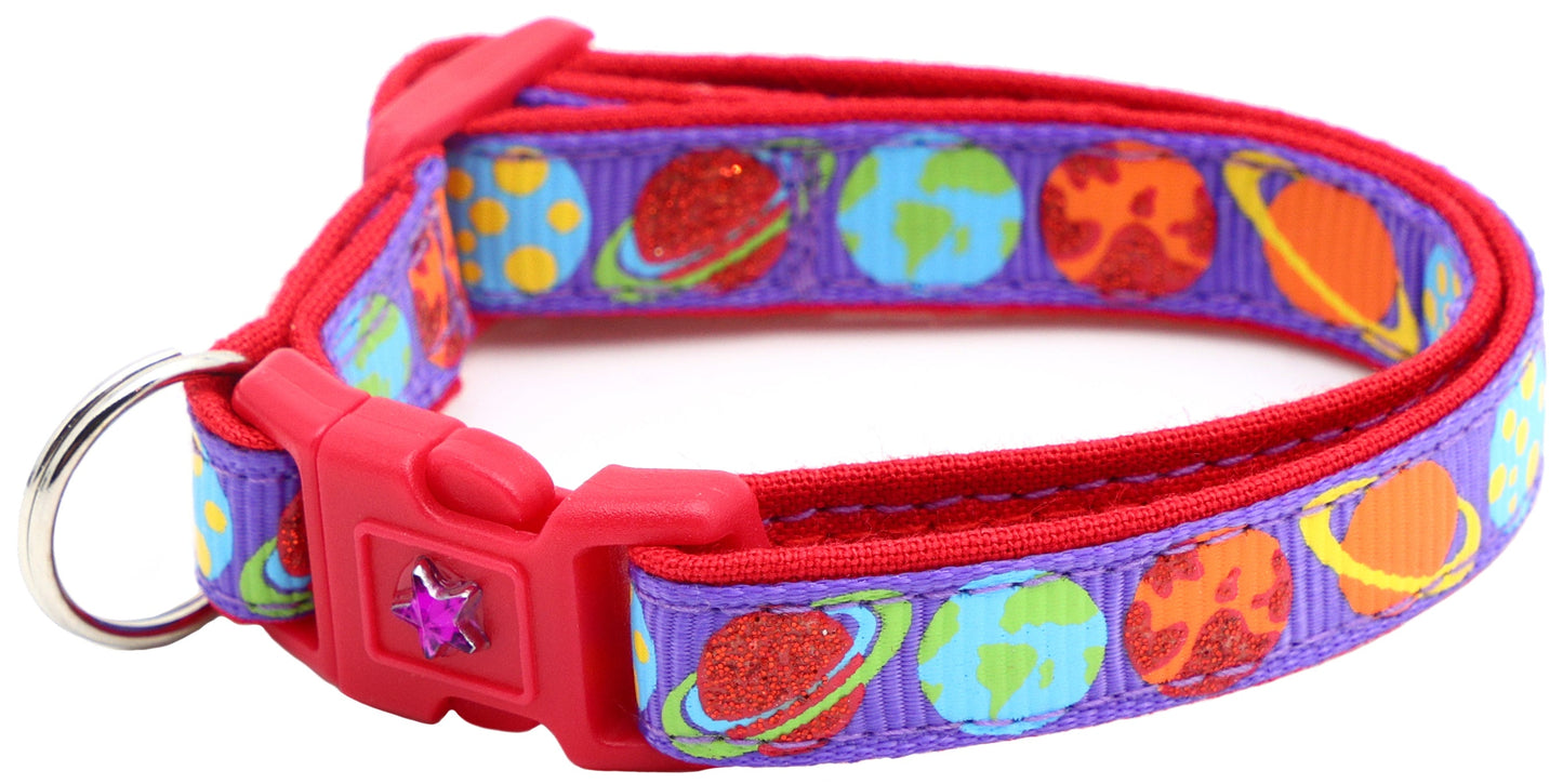 Planets on Purple Cat Collar