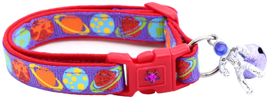 Planets on Purple Cat Collar