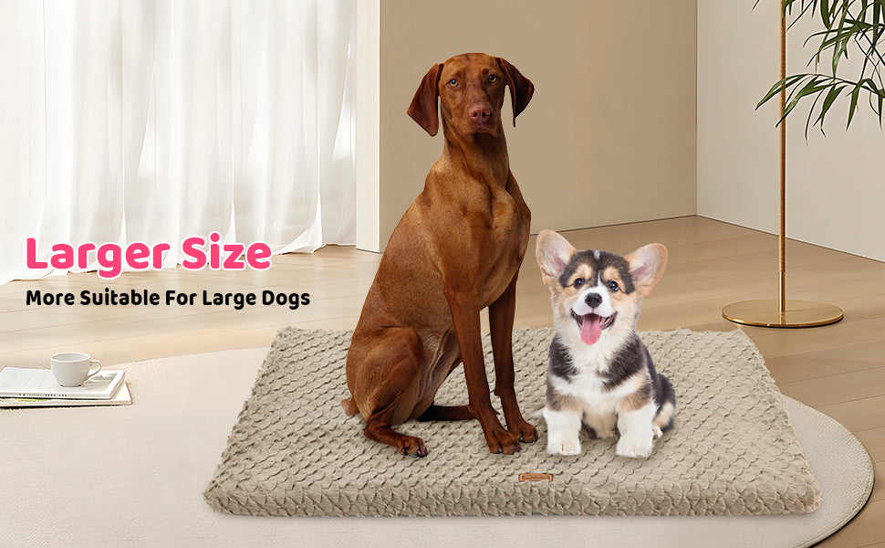 Premium Plush Dog Bed With Removable Washable Cover - All-Season Anti-Slip Pet Mat For Dogs & Cats, Indoor Outdoor Use In Crate, Kennel & Home - Ultra Soft Warmth For Year-Round Comfort