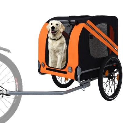 Large Folding Bike Trailer For Dogs  120LB Capacity All-Terrain Pet Carrier, Durable Steel Frame For Cycling, Jogging, Camping  Outdoor Adventures