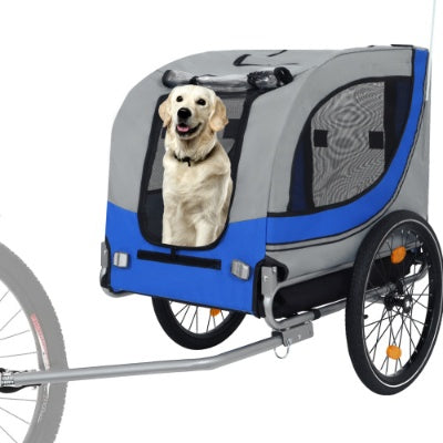 Large Folding Bike Trailer For Dogs  120LB Capacity All-Terrain Pet Carrier, Durable Steel Frame For Cycling, Jogging, Camping  Outdoor Adventures